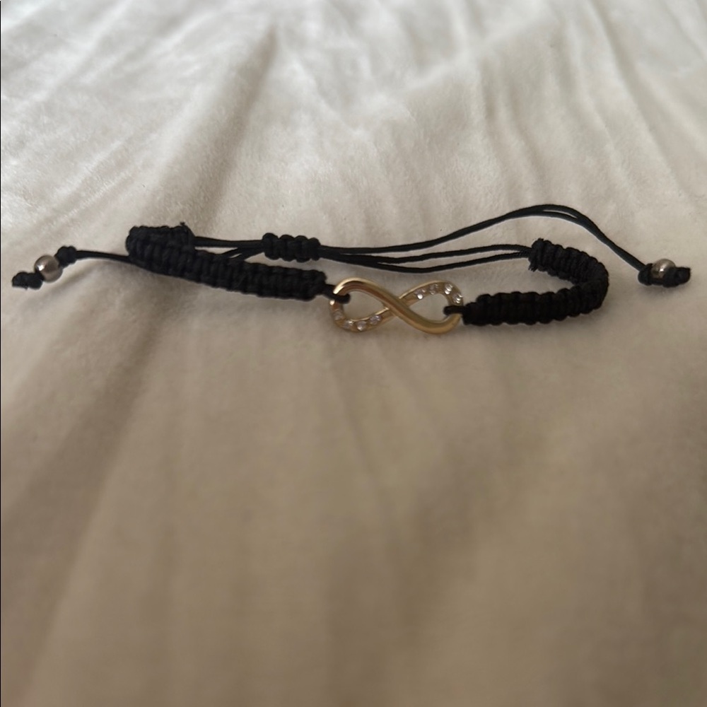 Black and Gold Infinity Bracelet